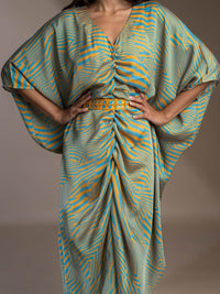 Baju Kaftan Satin Lengan Batwing Wanita Mamicha