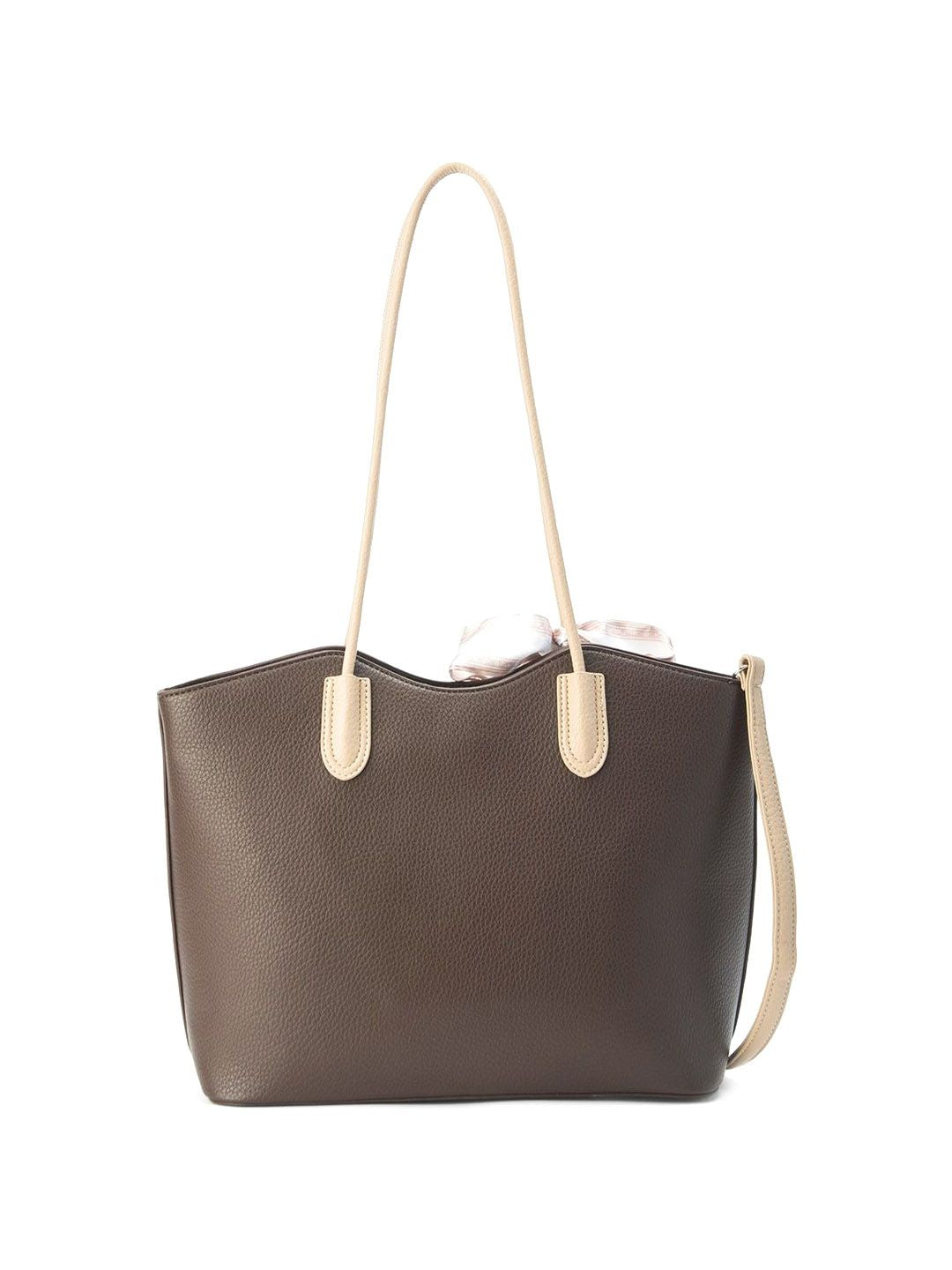 Lino Perros Colourblocked Oversized Bucket Tote Bag with Bow Detail