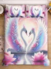 KLOTTHE Pink Animal Printed 400 TC King Superfine Bedsheets