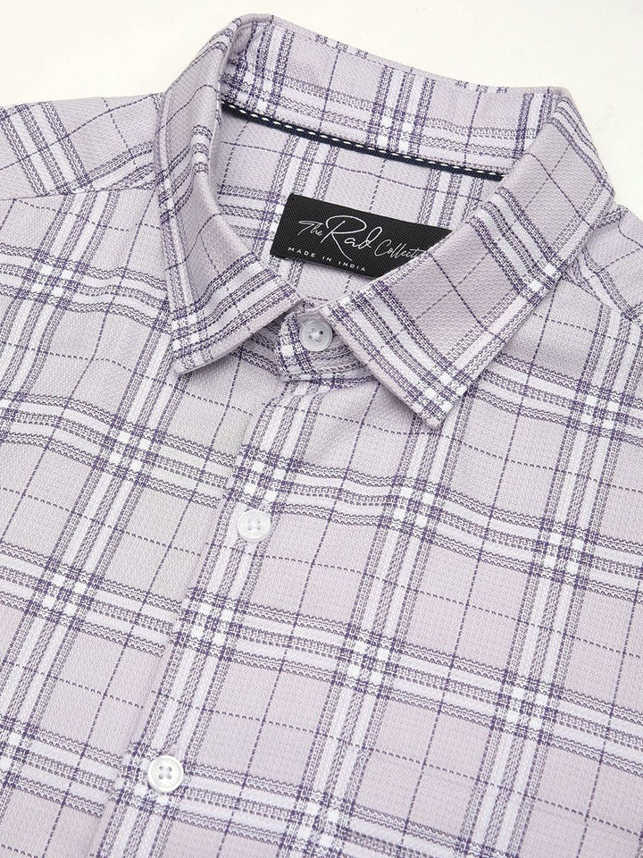 VASTRADO Men Classic Slim Fit Opaque Checked Casual Shirt