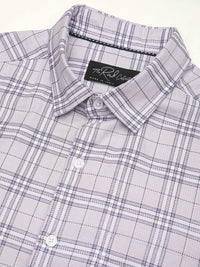 VASTRADO Men Classic Slim Fit Opaque Checked Casual Shirt