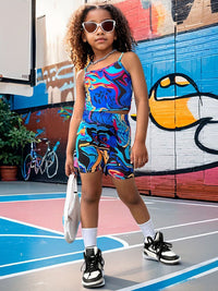 YK Girls Printed Top with Shorts