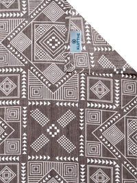 KLOTTHE Brown & White Geometric 300 TC Single Bedsheet with 1 Pillow Covers