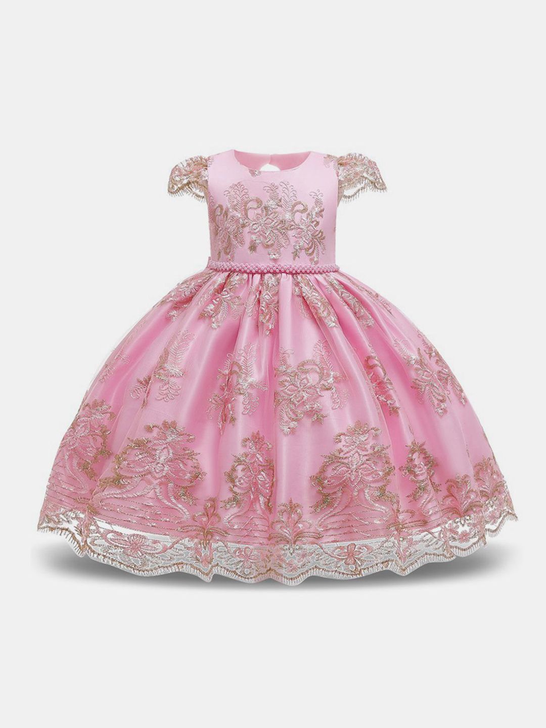 YK Girls Embellished Fit & Flare Dress