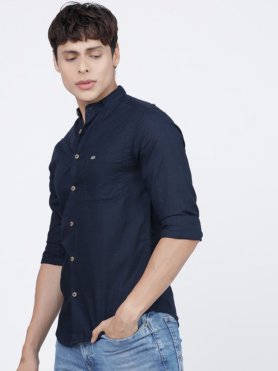 The Indian Garage Co Men Navy Blue Casual Shirt