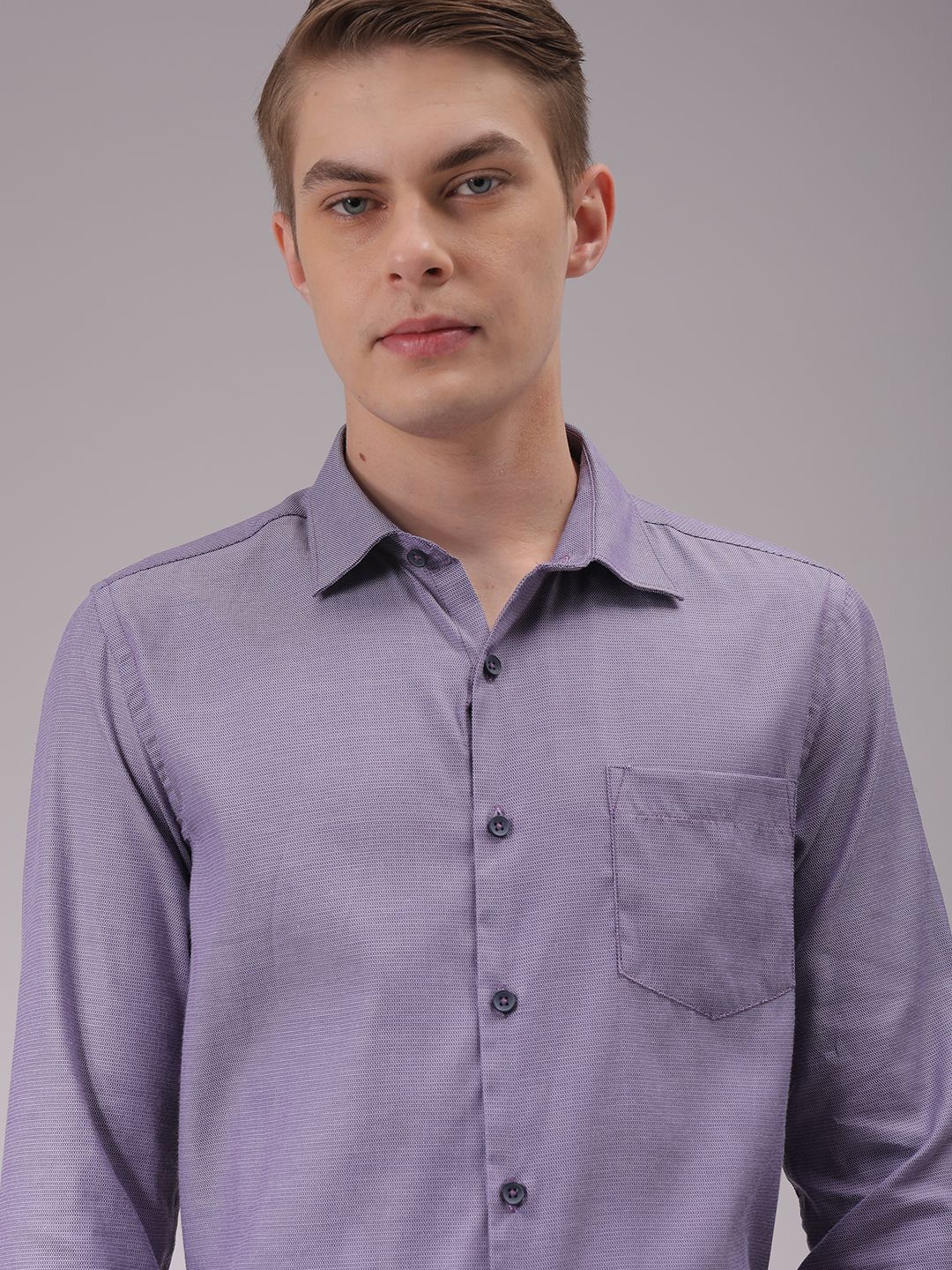 The Indian Garage Co. X Luxe Men Cutaway Collar Solid Slim Fit Formal Shirt