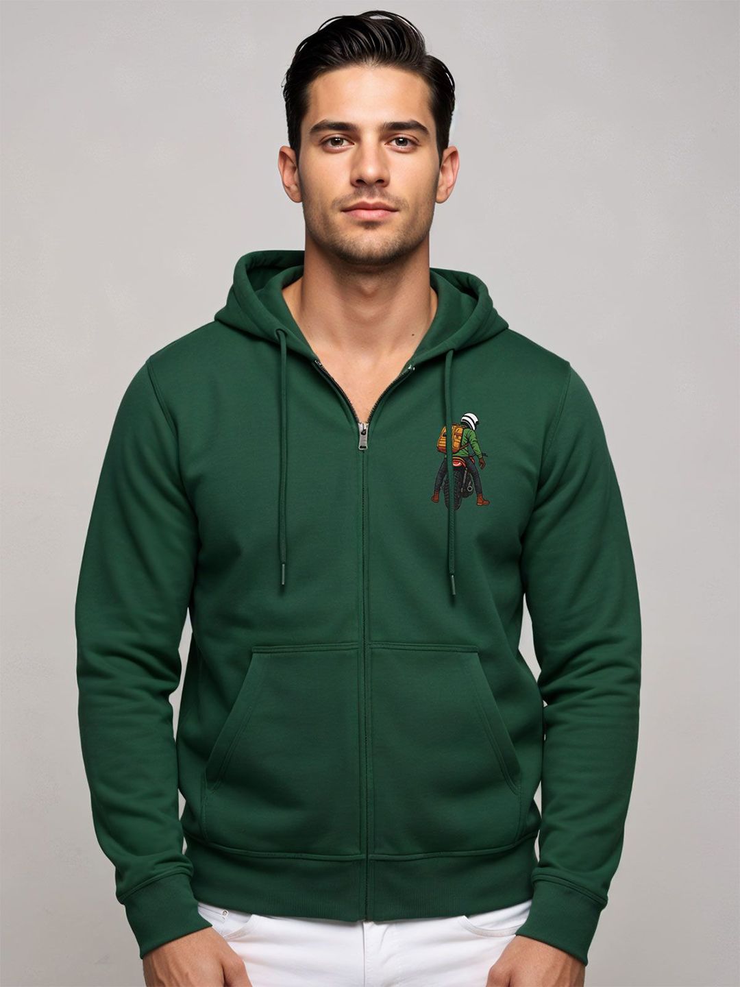ADRO Men Printed Hooded Sweatshirt