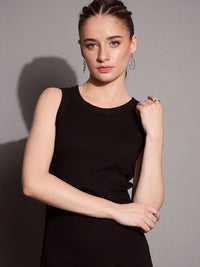 SASSAFRAS BASICS Solid Bodycon Maxi Dress