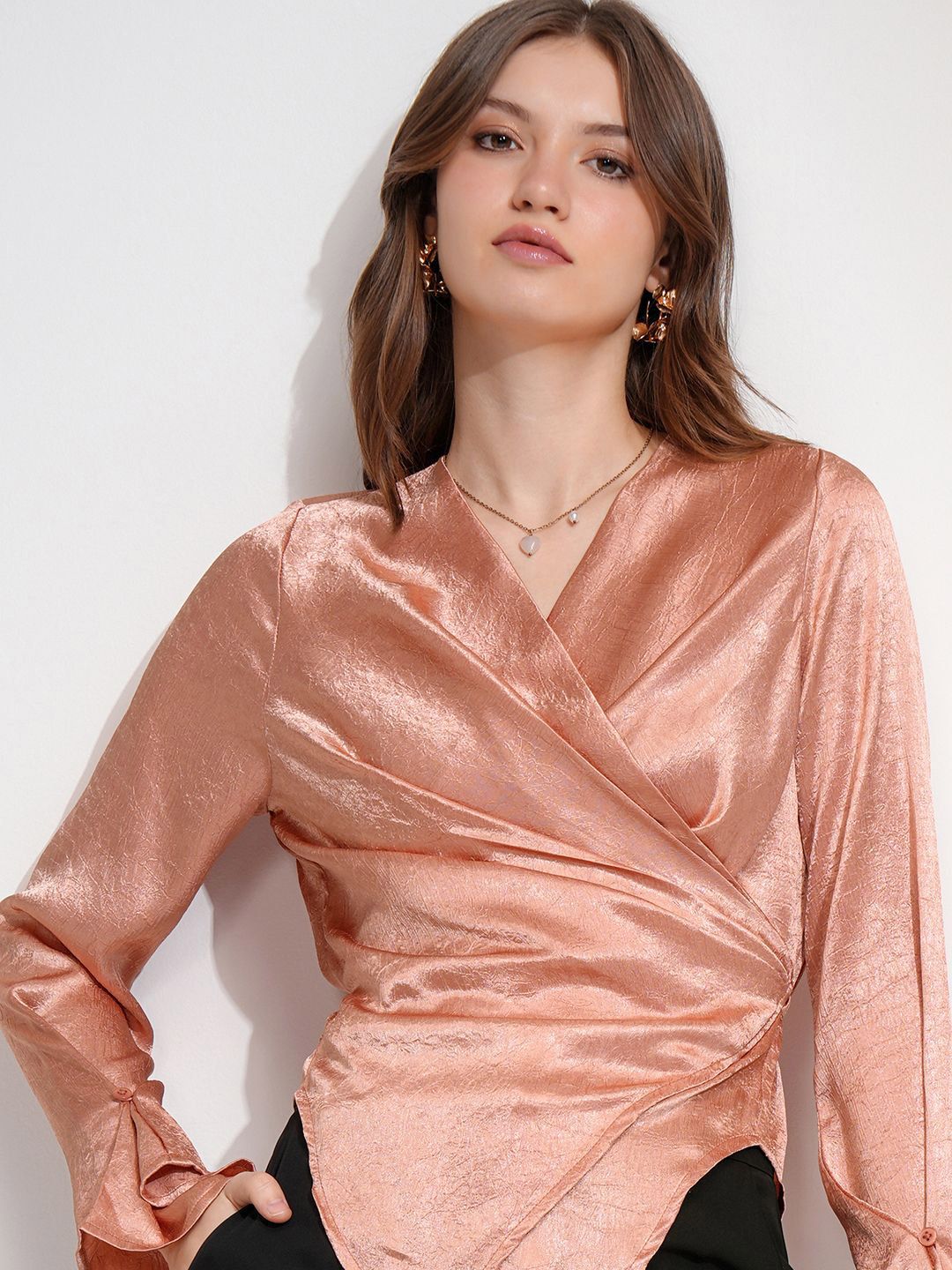Tokyo Talkies Women Solid Ruching Top