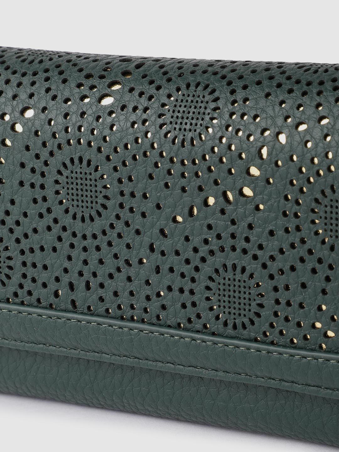 Lino Perros Women Laser Cut Detail Three Fold Wallet