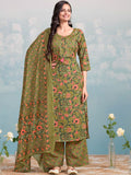 Varanga Women Floral Printed Regular Kurta with Trousers & With Dupatta
