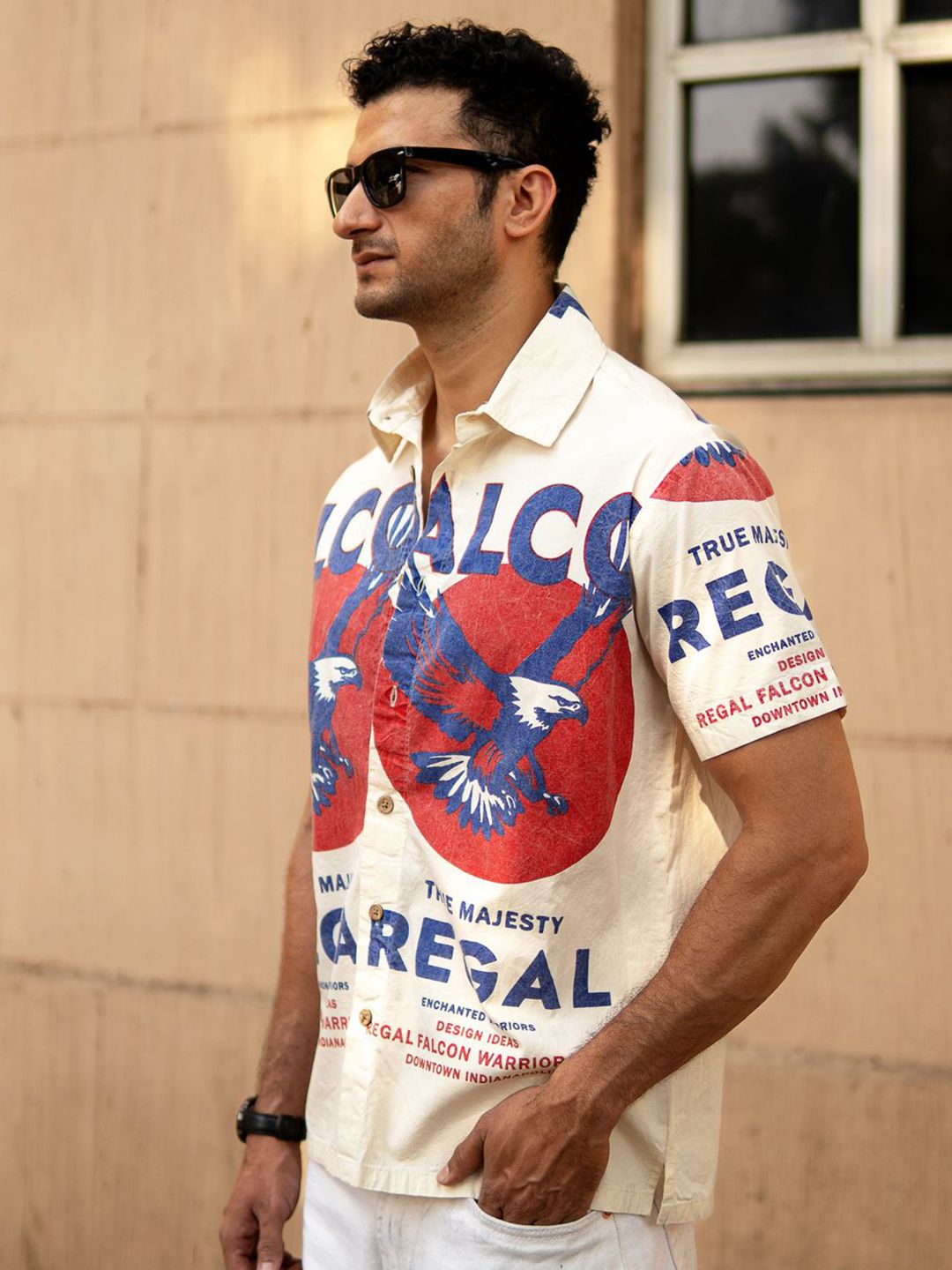 Powerlook Men Falcon Washed Printed Pure Cotton Shirt