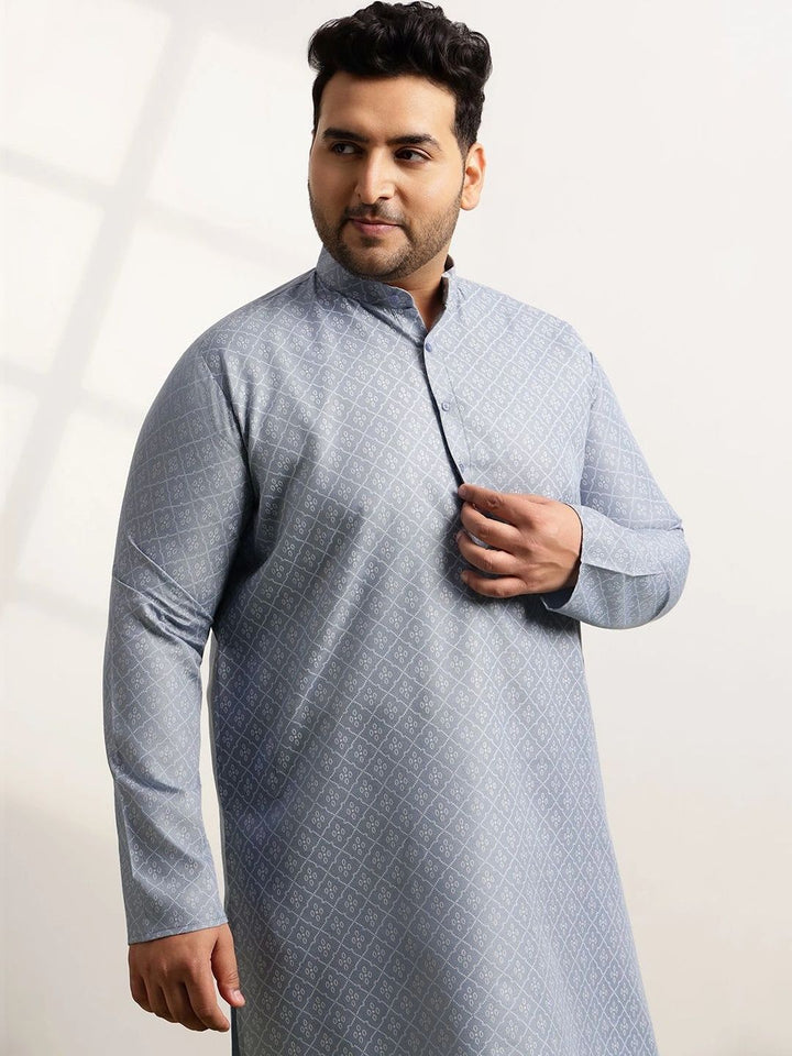 SOJANYA PLUS Men Printed Regular Kurta with Trousers