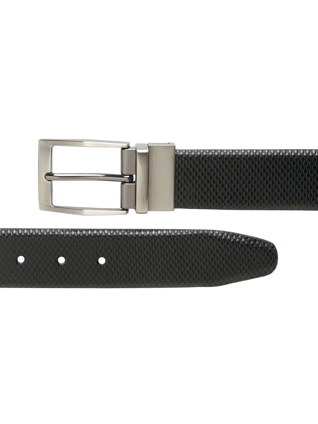 Teakwood Leathers Men Textured Leather Reversible Formal Belt