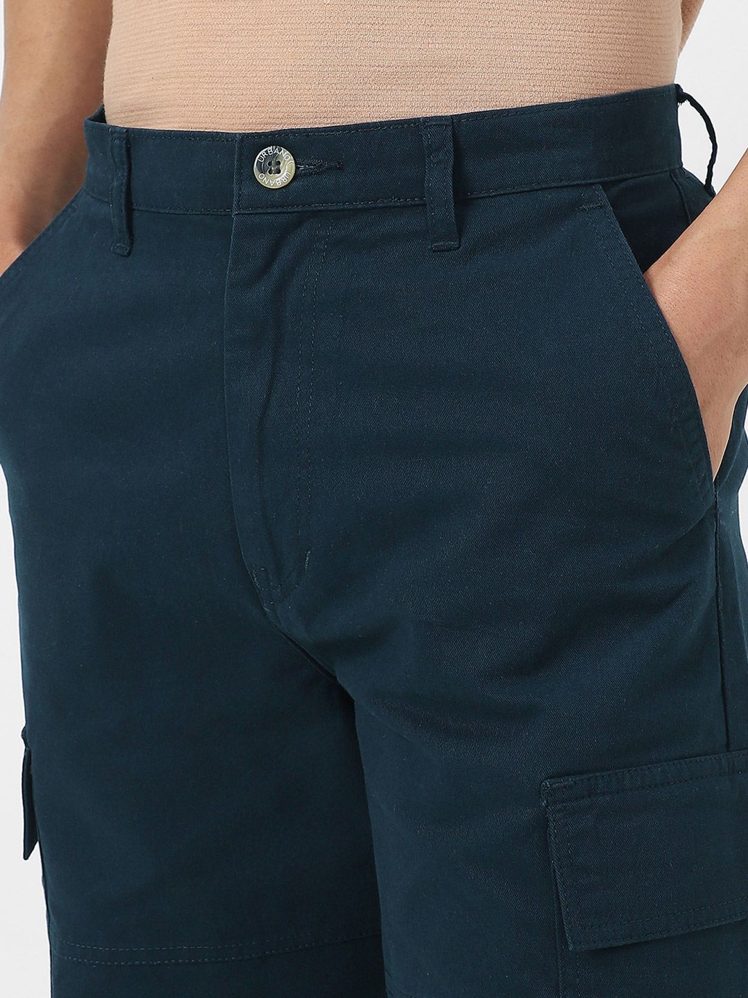 Urbano Fashion Men Loose Baggy Fit Pure Cotton Cargo Trouser