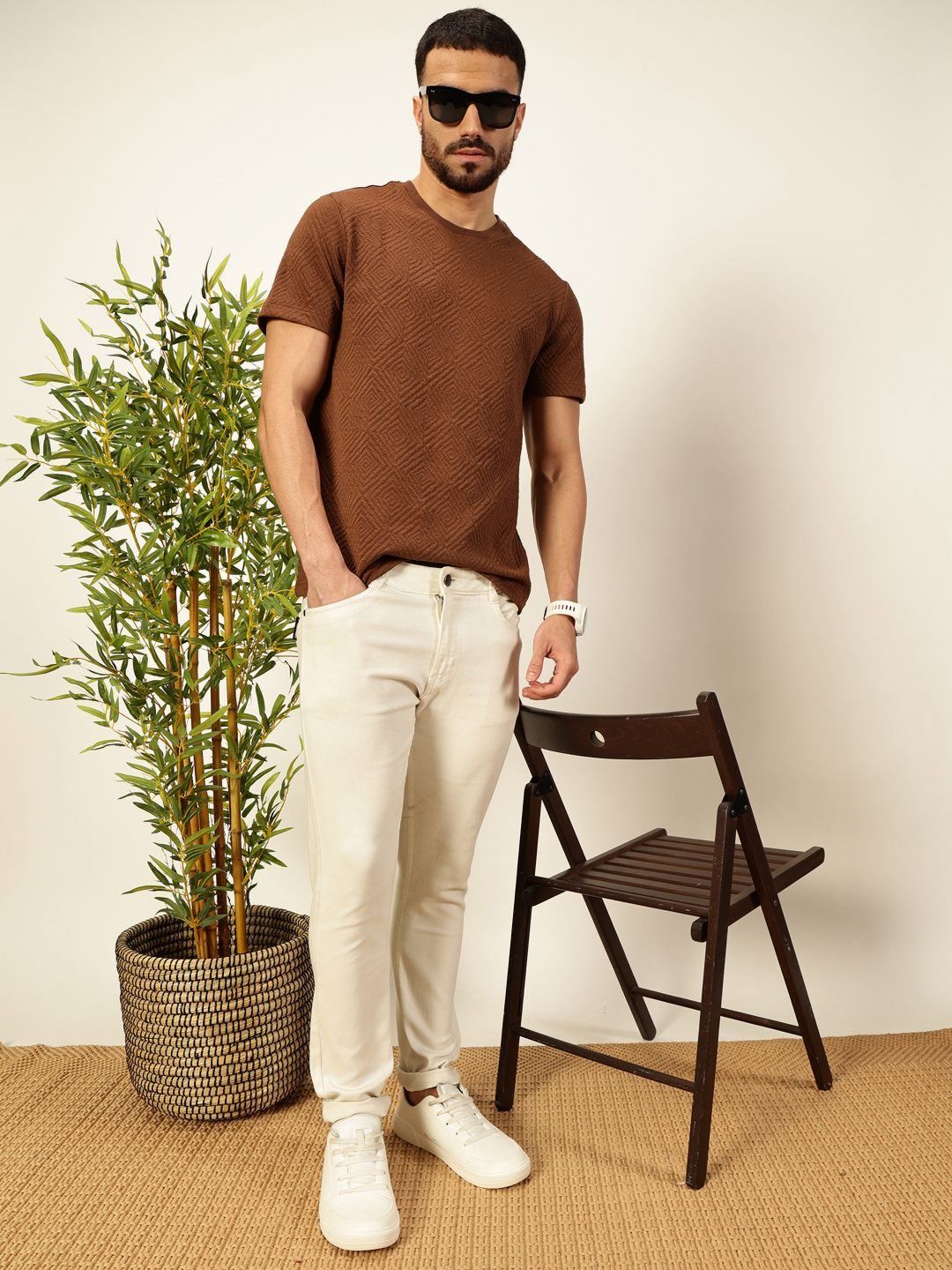 Thomas Scott Men Anti Odour Solid Round Neck T-Shirt