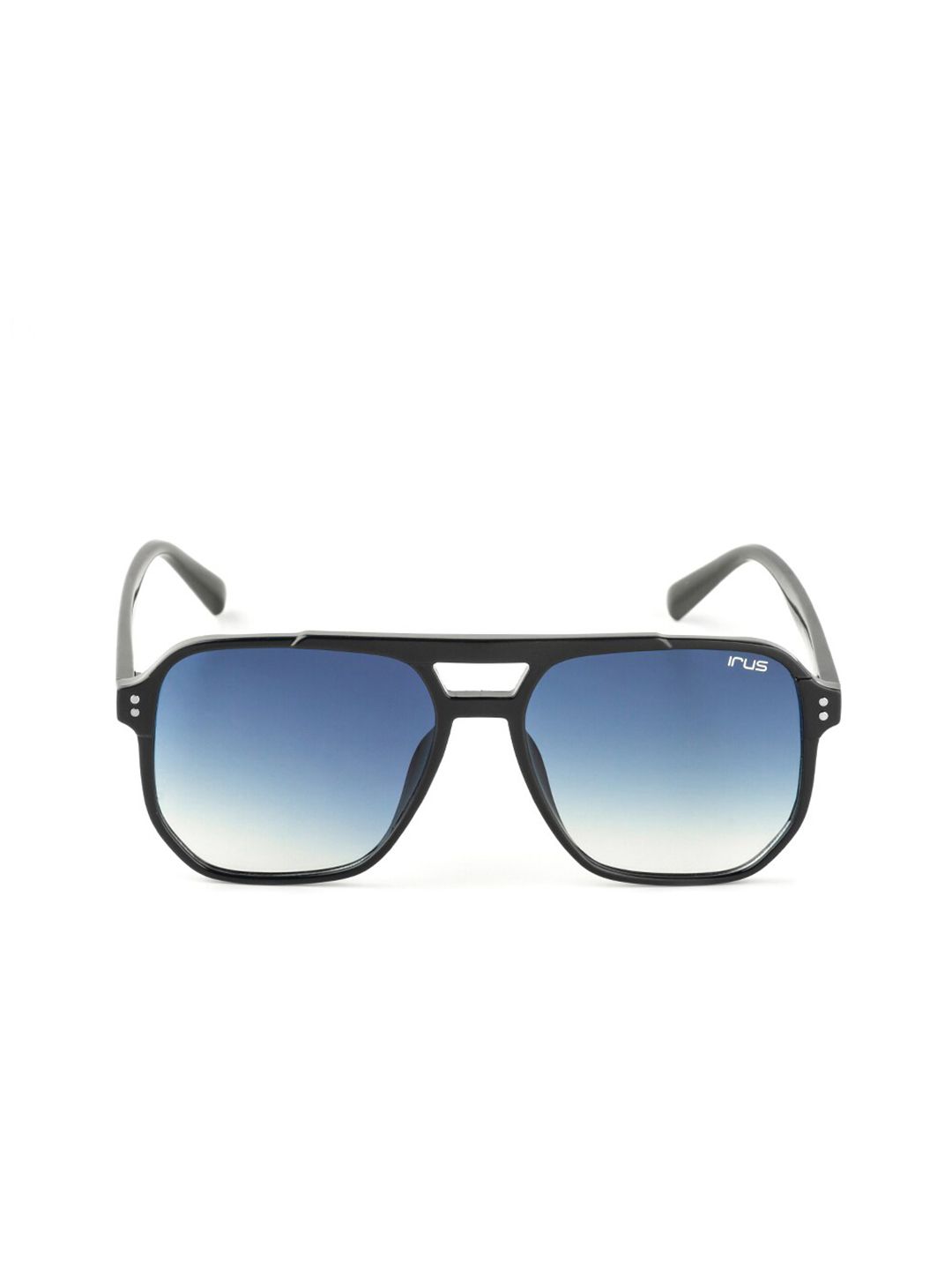 IRUS by IDEE Unisex Blue Lens & Black Square Sunglass with UV Protected Lens-IRS1107C3SG