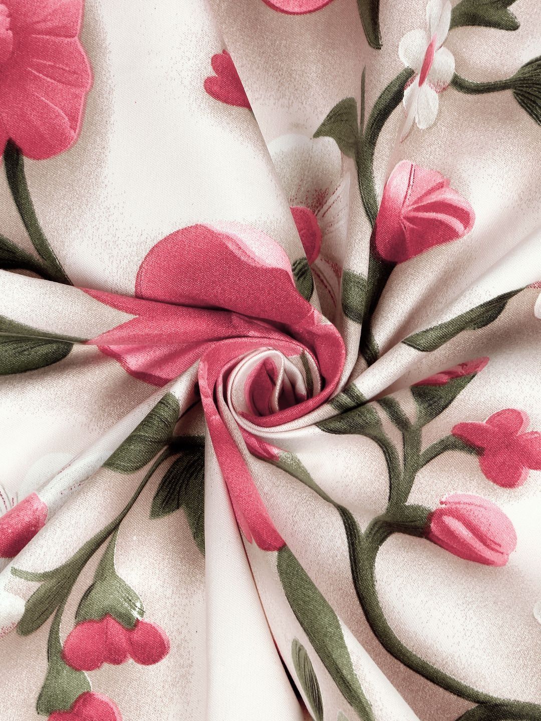 Myntra Elegant Cream Floral Printed Fitted 300 TC King 7D Bedsheet & 2 Pillow Covers