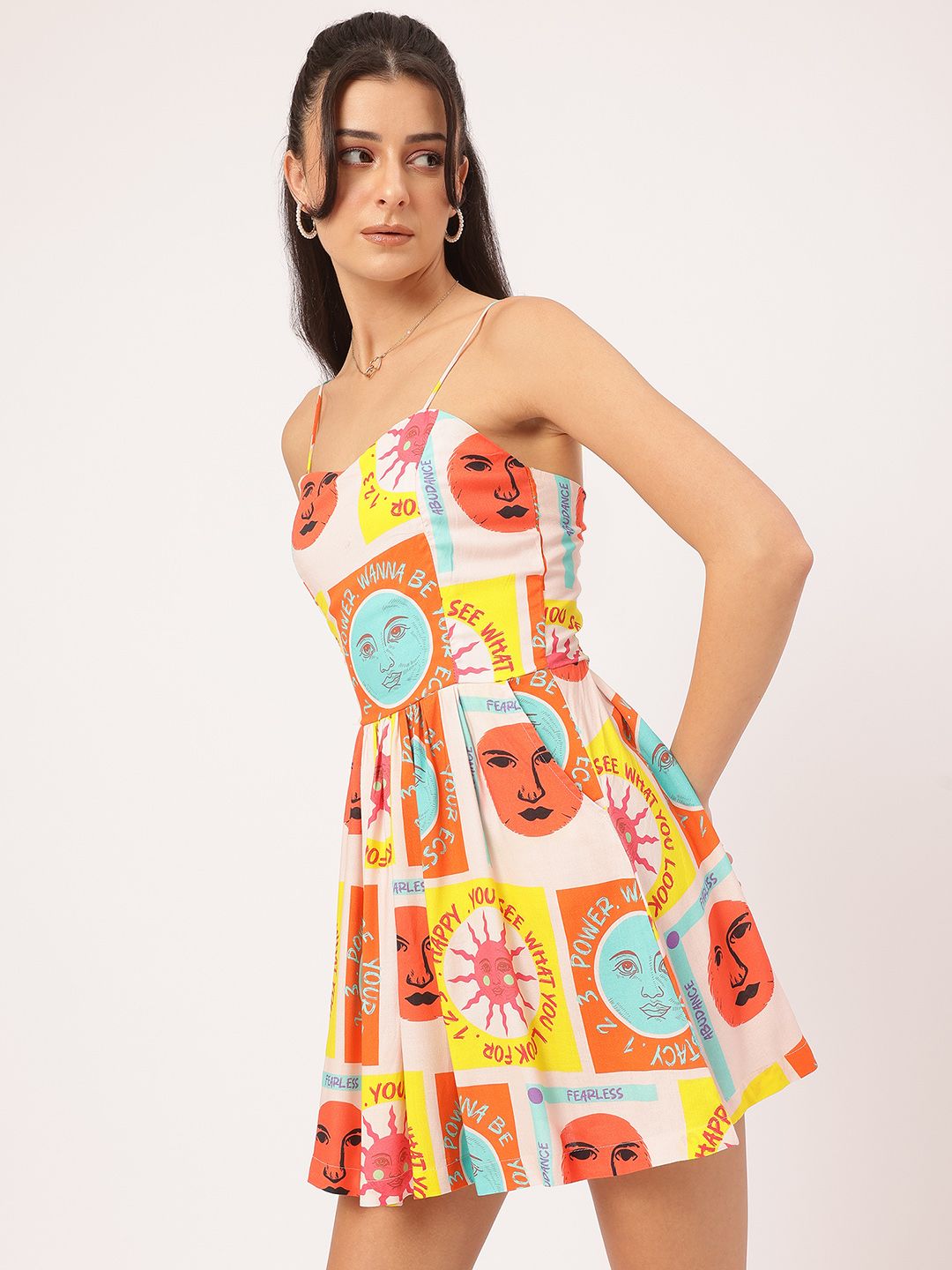 DressBerry Blooming Ahead Floral Print Strappy Mini A-line Dress
