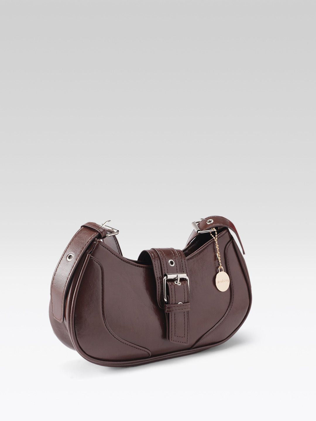 DressBerry Baguette Shoulder Bag  with Buckle Detail