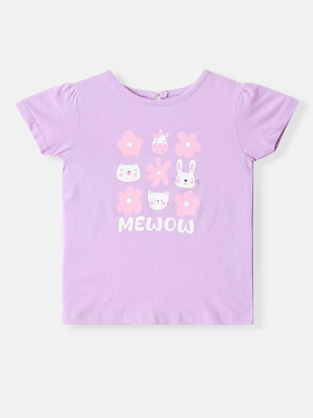 Nauti Nati Girls Cotton Printed Pack of 2 Top