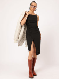 DressBerry Slit-Detail Sheath Midi Dress