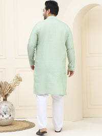 SOJANYA PLUS Motif Etnik Rekaan Tenunan Kurta Lurus Jacquard Dengan Pijama