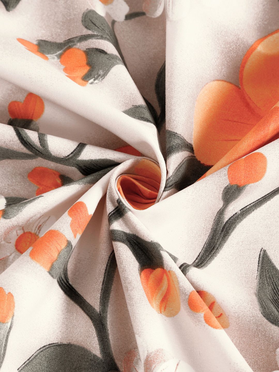 KLOTTHE Cream Floral Printed Dilengkapi 300 TC Double King 7D Cadar & 2 Sarung Bantal