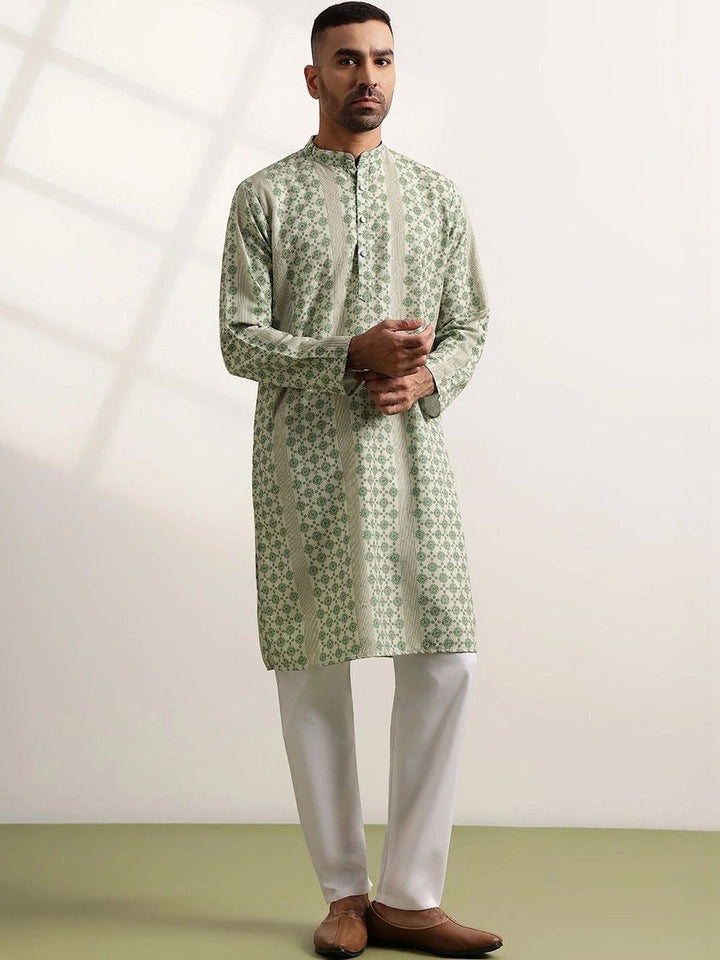 Anouk Men Printed Regular Kurta with Trousers