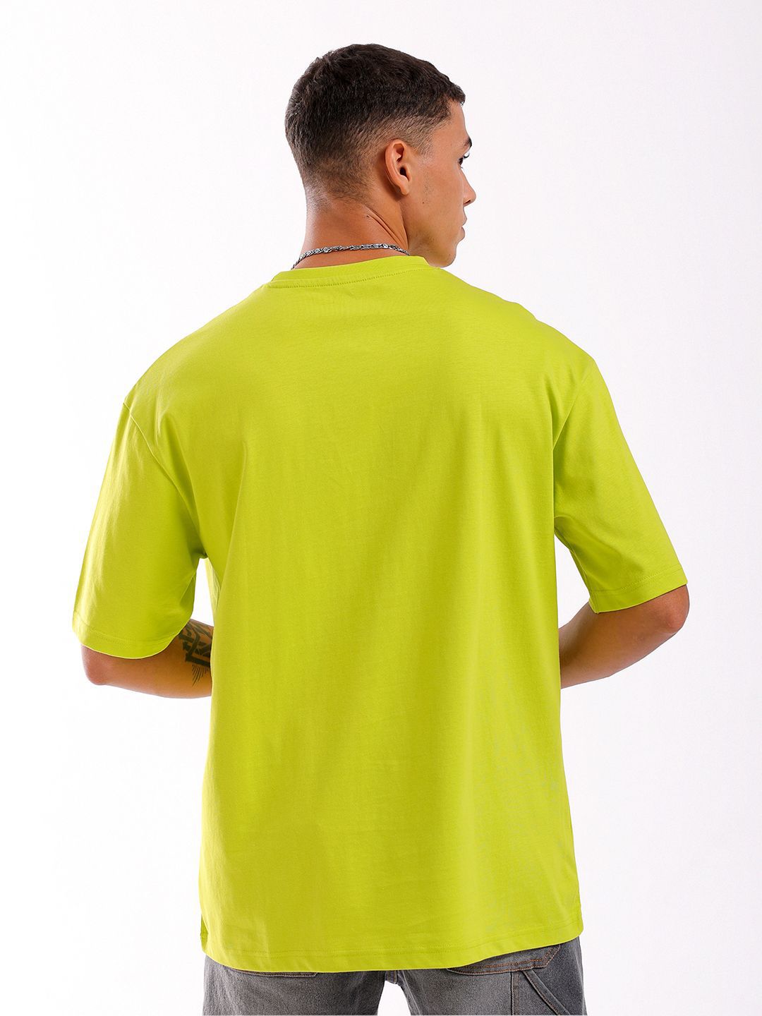 The Indian Garage Co Graphic Printed Boxy Oversized Pure Cotton T-shirt