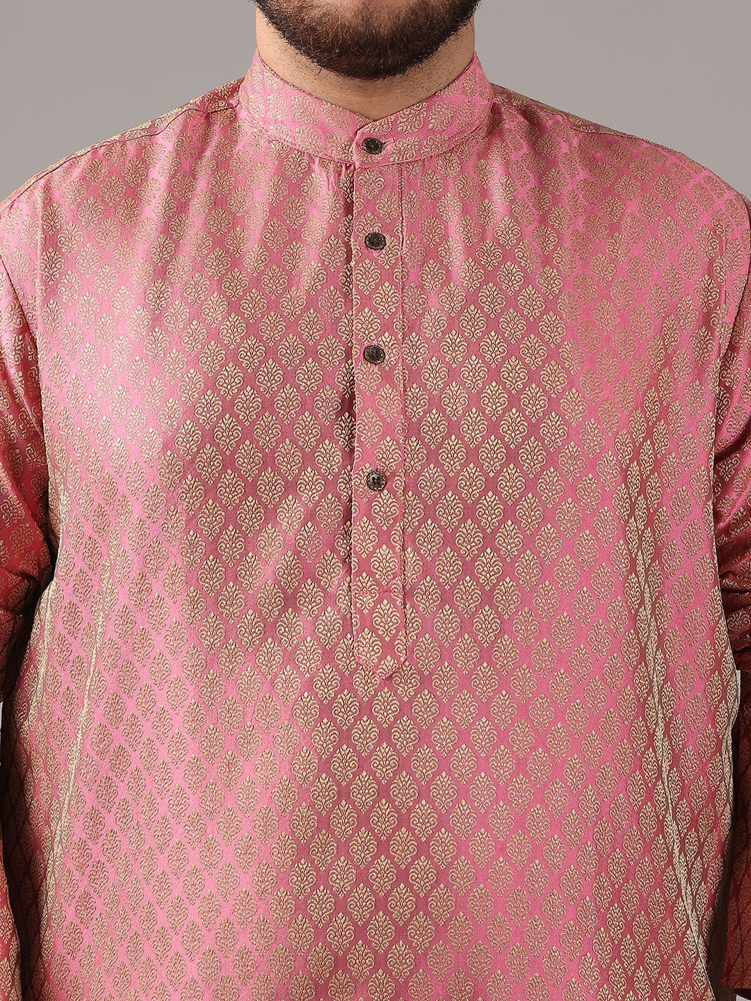 SOJANYA PLUS Plus Size Men Ethnic Motifs Woven Design Straight Kurta With Pyjamas