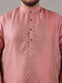 SOJANYA PLUS Plus Size Men Ethnic Motifs Woven Design Straight Kurta With Pyjamas