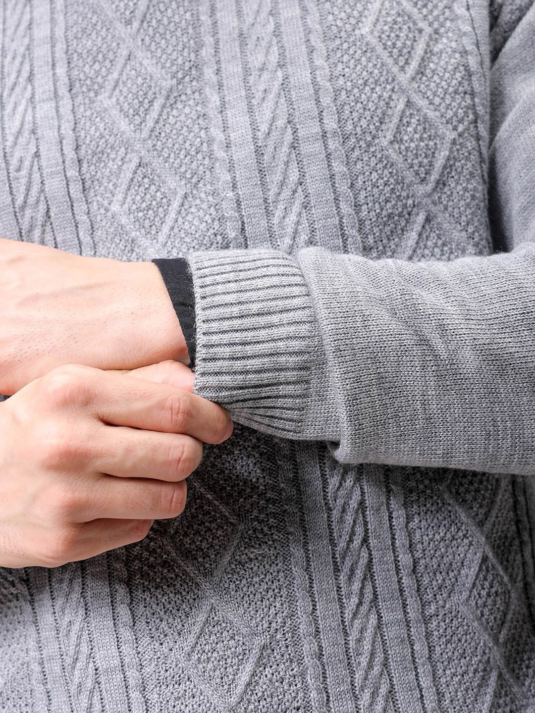 The Indian Garage Co Men Cable Knit Pullover