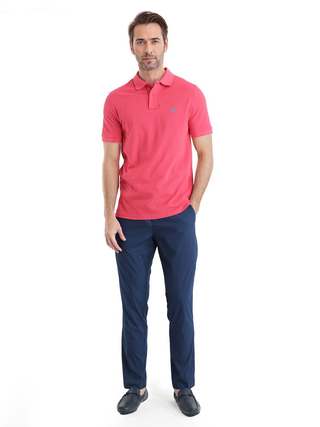 RARE RABBIT Men Solid Polo Collar Cotton T-shirt