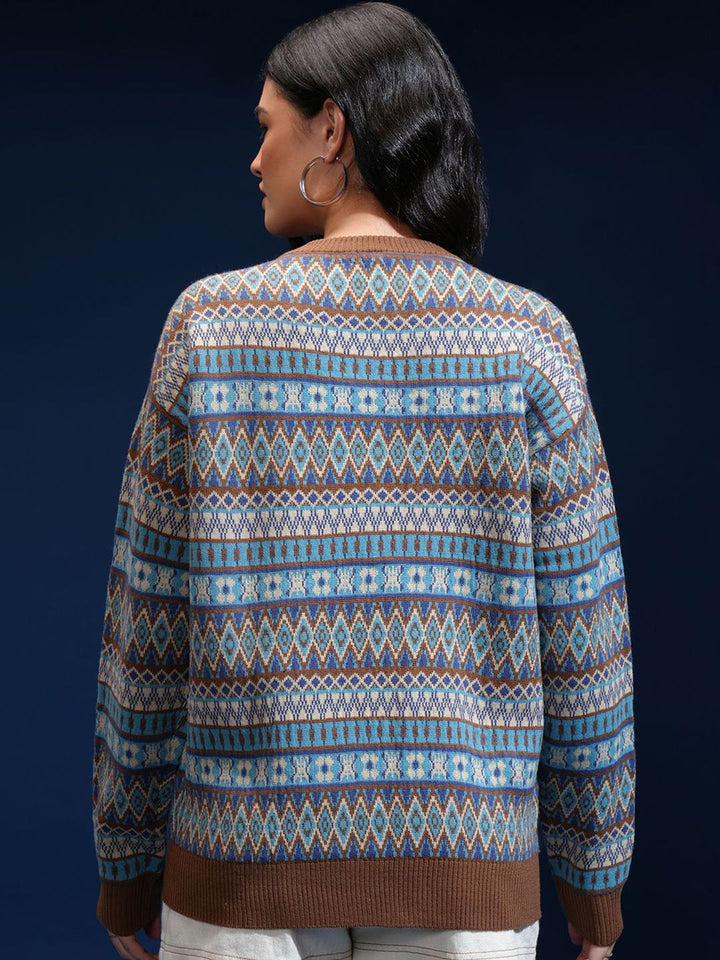 Tokyo Talkies Women Argyle Pullover Sweaters