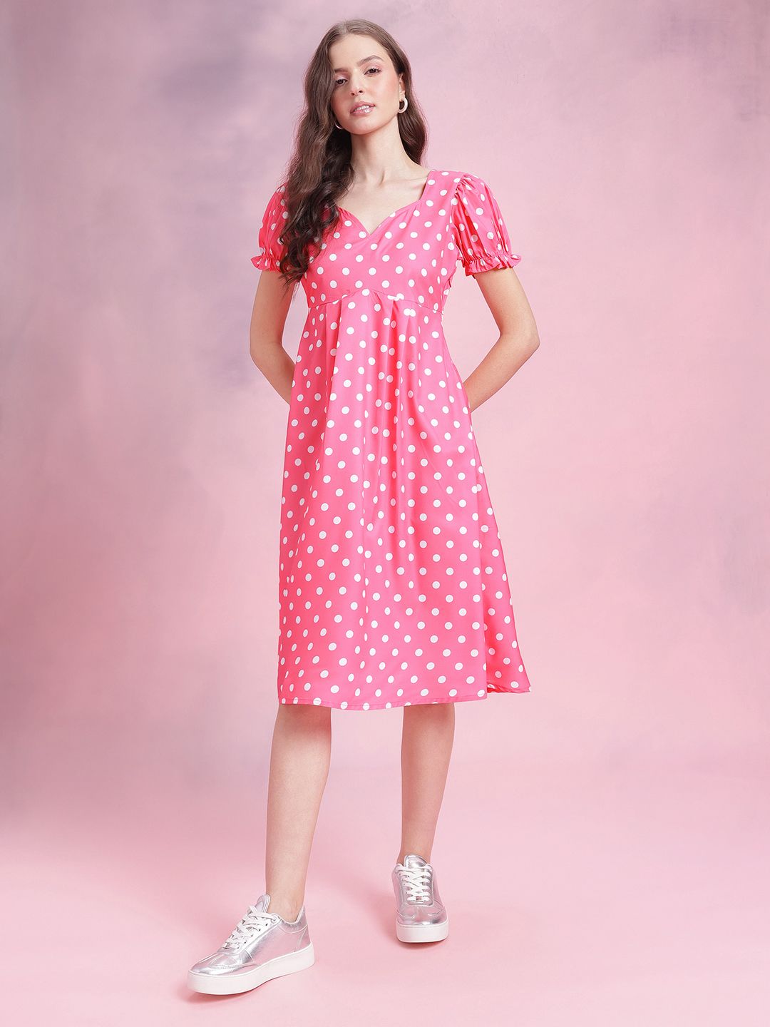 DressBerry Polka Dots Empire Dress