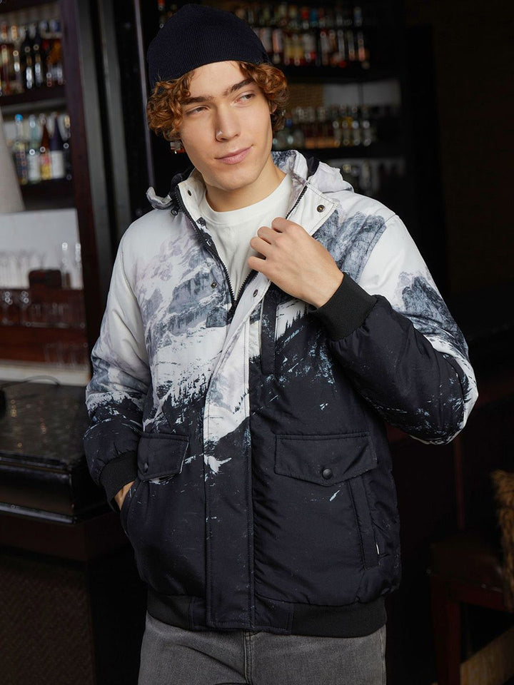 Jaket Sutra Lelaki Kampus Lelaki Ringan dengan Patchwork