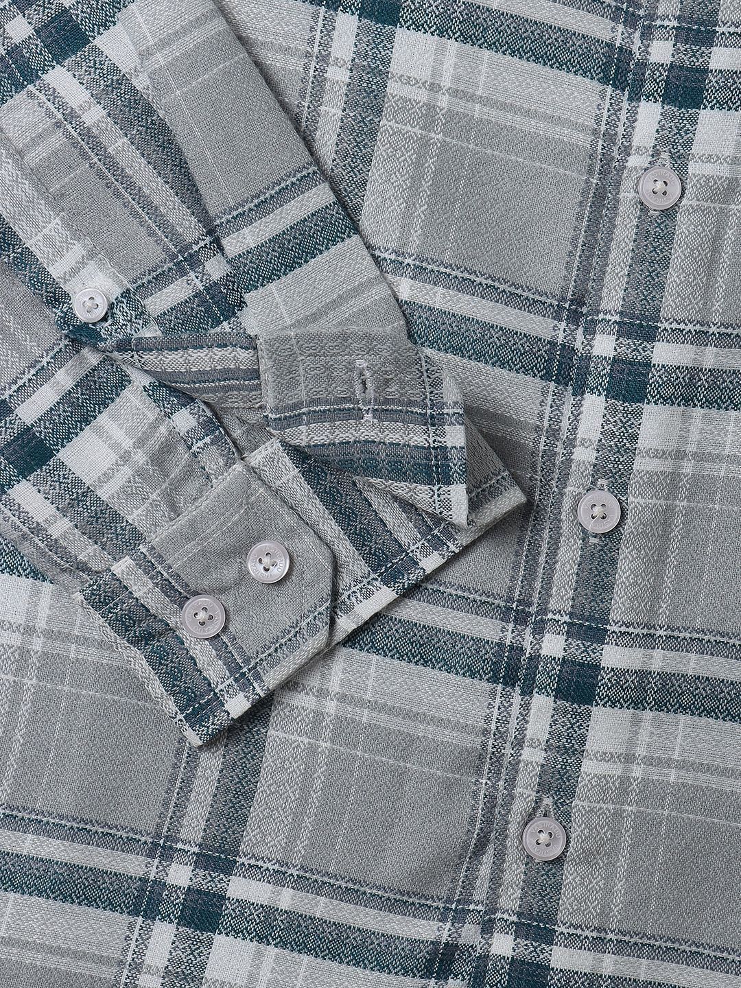 VASTRADO Men Classic Slim Fit Tartan Checks Opaque Checked Cotton Casual Shirt
