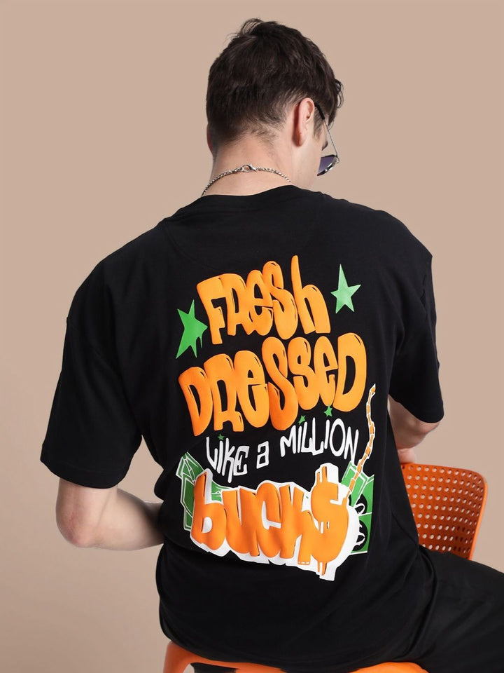 Bene Kleed Men Typography Printed Drop-Shoulder Sleeves T-shirt