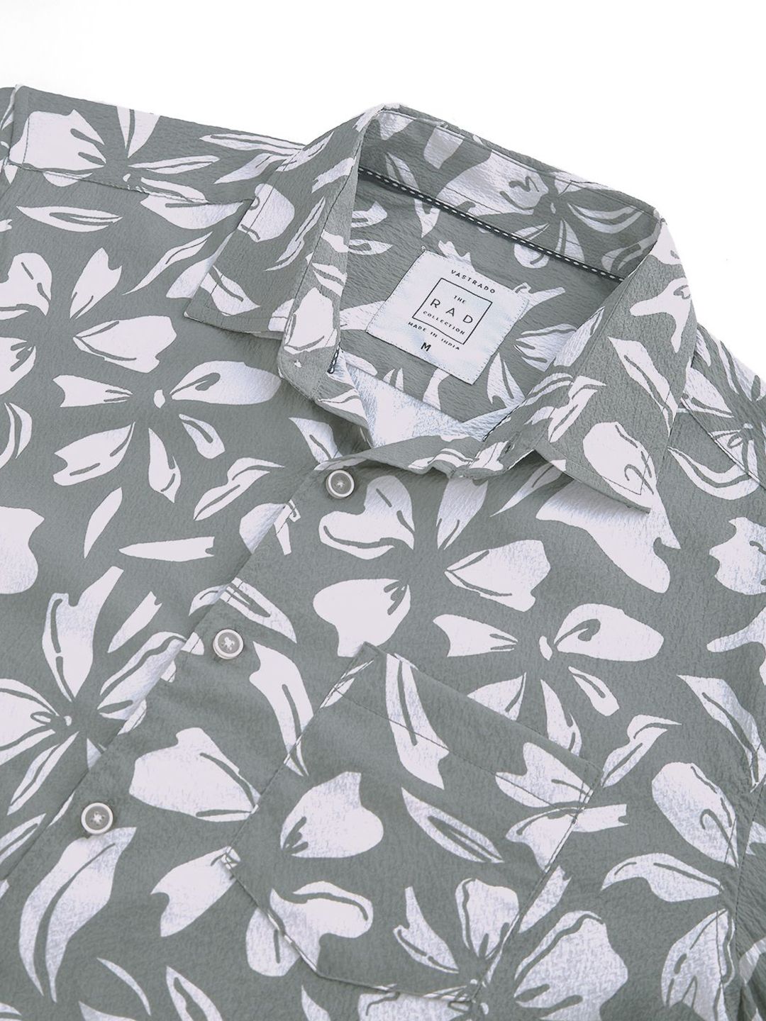 VASTRADO Men Classic Cutaway Collar Floral Printed Slim Fit Casual Shirt