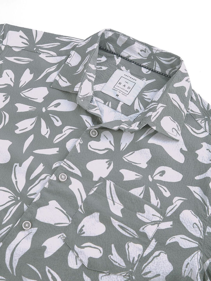 VASTRADO Men Classic Cutaway Collar Floral Printed Slim Fit Casual Shirt