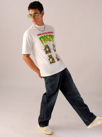 The Indian Garage Co Men Typography Printed Pure Cotton Boxy Oversized T-shirt