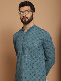 Anouk Etnic Motifs Embroidered Regular Cotton Kurta With Churidar