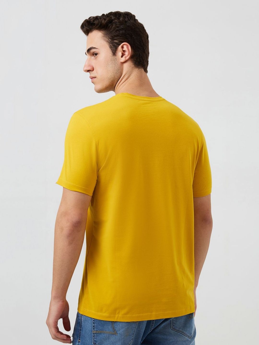 SPYKAR Men Graphic Printed Round Neck Cotton Slim Fit T-shirt
