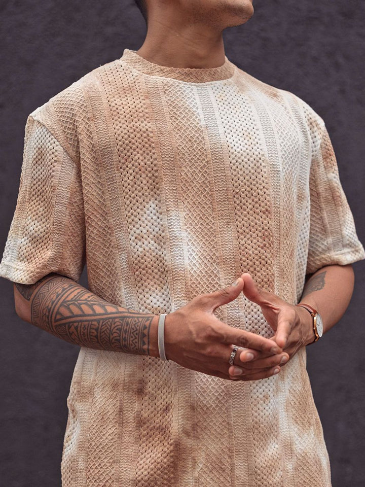 Powerlook Men Dyed Round Neck Oversized T-Shirt