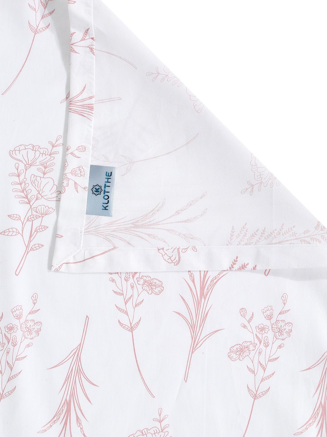 KLOTTHE Floral Printed Flat 400 TC Pure Cotton Super King Bedsheet With 2 Pillow Covers