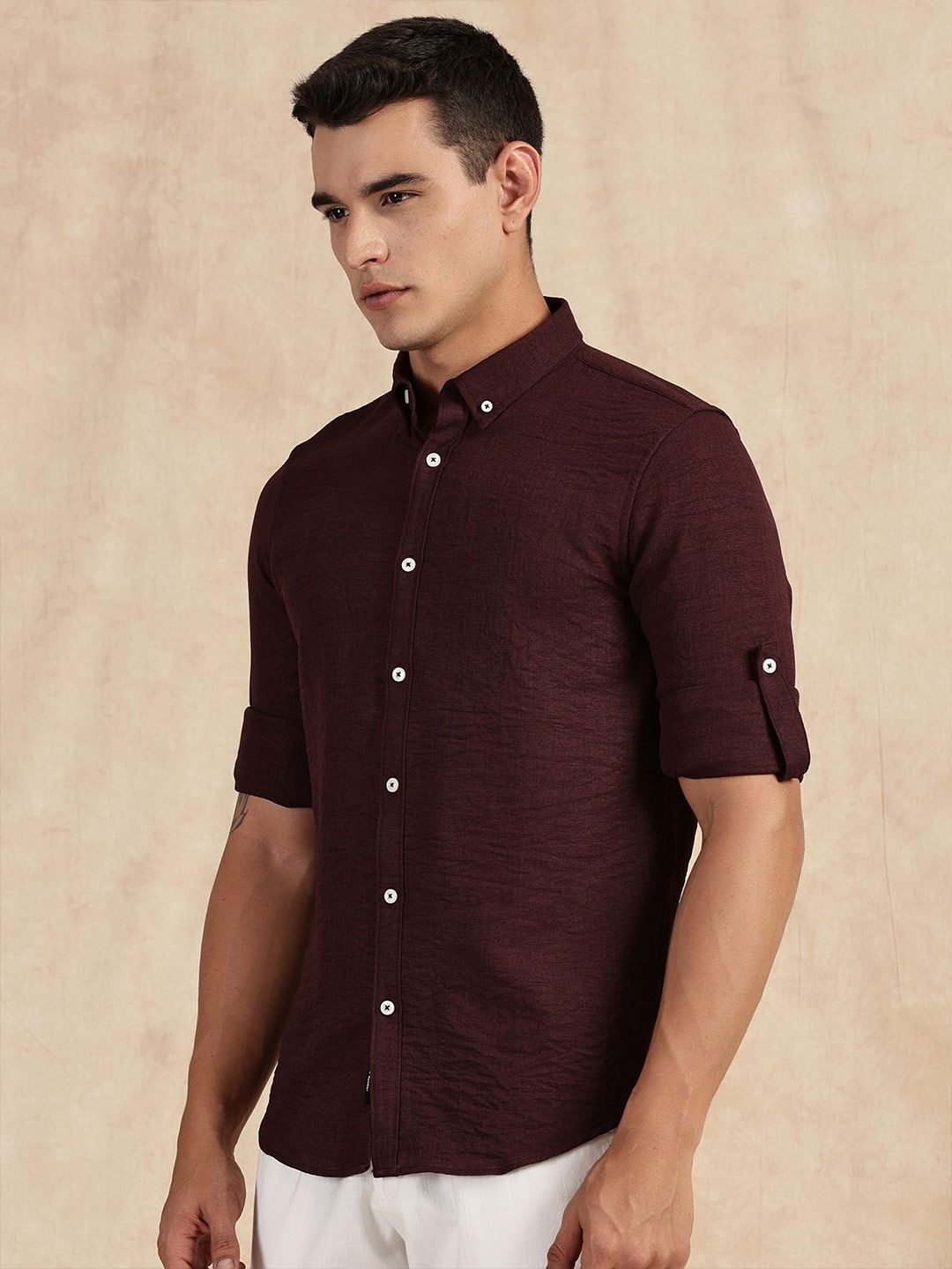 Thomas Scott Men Slim Fit Button-Down Collar Casual Shirt