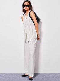 AND Striped Sleeveless Linen Top & Trousers