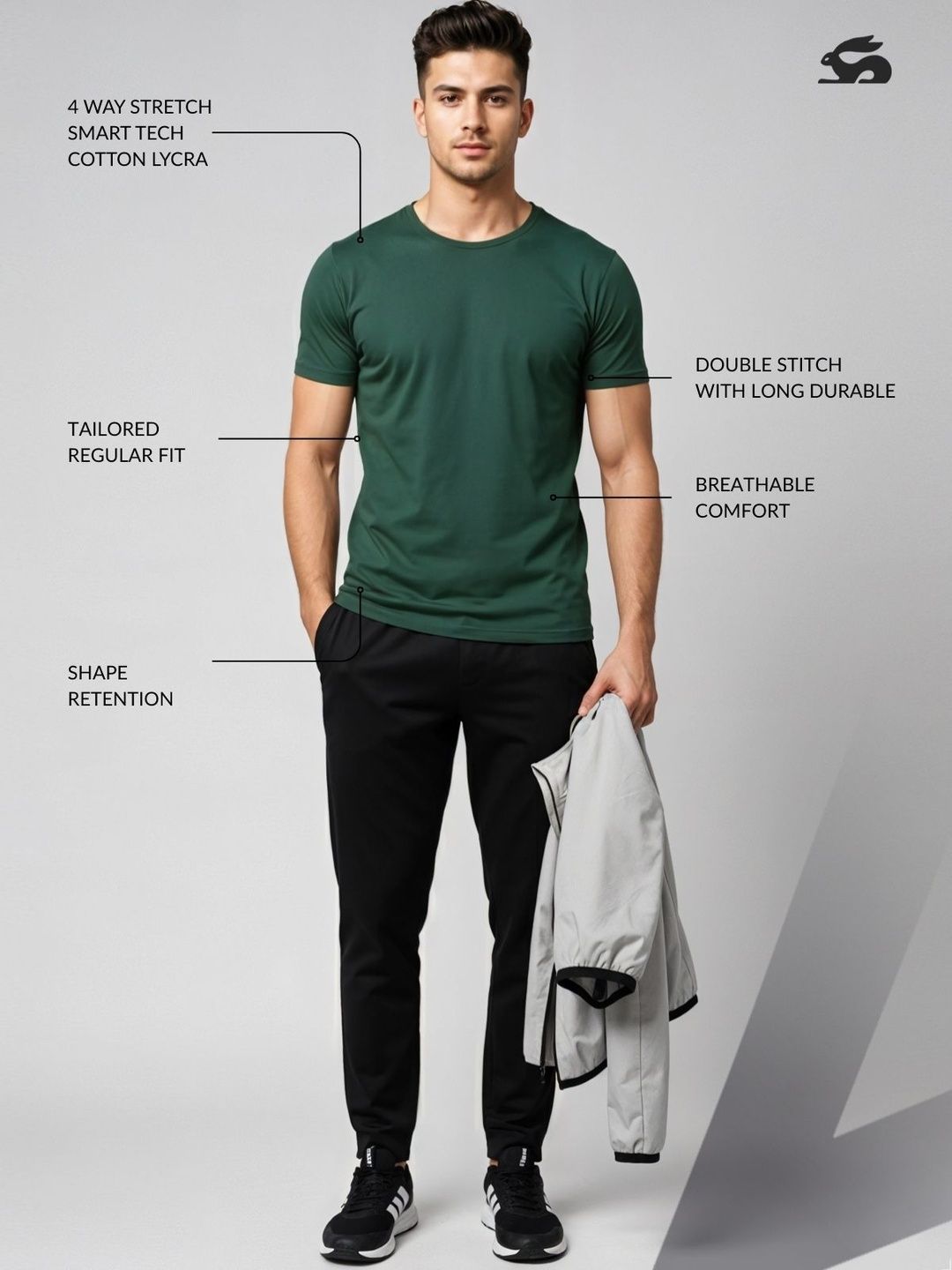 ADRO Short Sleeves Cotton Regular Fit T-shirt