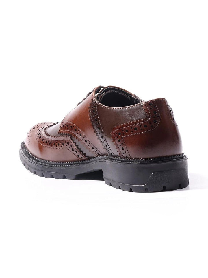 MONKSTORY Brown & Tan Atelier 1900 Wingtip Bicolor Lace-Ups Brogue